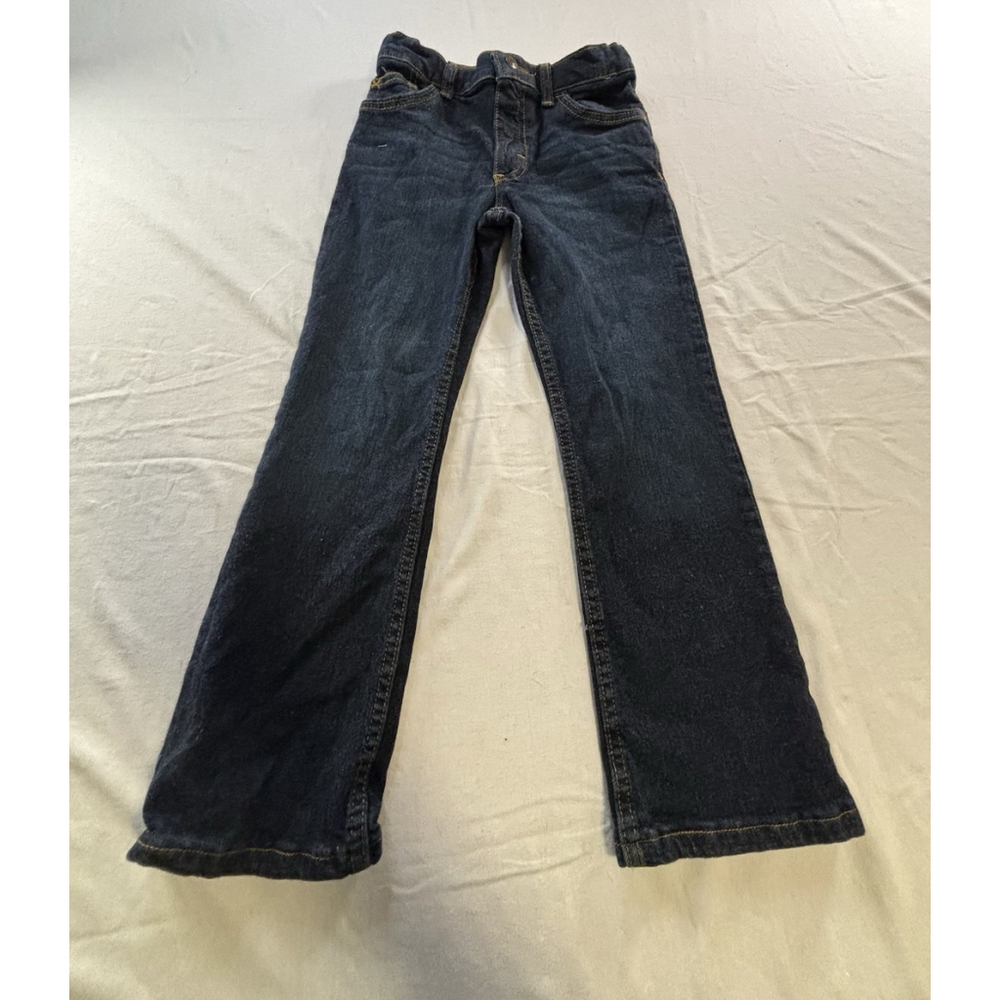 Wrangler Classic Bootcut Jeans Kids Size 7 Regular Adjustable Waist Dark Wash